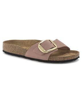 New Birkenstock Madrid Single Strap Slide with Oversized Buckle - old rose